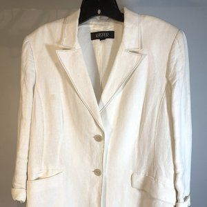 White Linen Suit Jacket, size 14